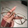 Retro Ultralight Blue Blocking Glasses Girl Metal Frame Plain Glasses Blue Light Bezel Transparent Eyewear Glasses for Women