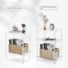 Acrylic Transparent Bedroom Bedside Table Sofa Side Table Living Room Bathroom Shelf Small Coffee Table