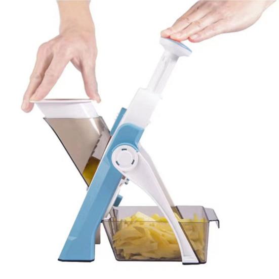 Настольная овощерезка с 5 лезвиями, регулируемая толщина, многофункциональный резак для моркови, картофеля, редиса, инструмент для нарезки овощей, кухонные гаджеты