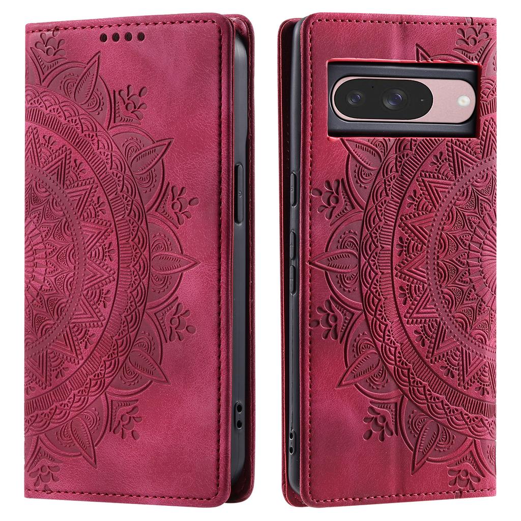 Стиль 010 Чехол для Google Pixel 9/9 Pro с узором мандалы, магнитная застежка, кожаный чехол для телефона