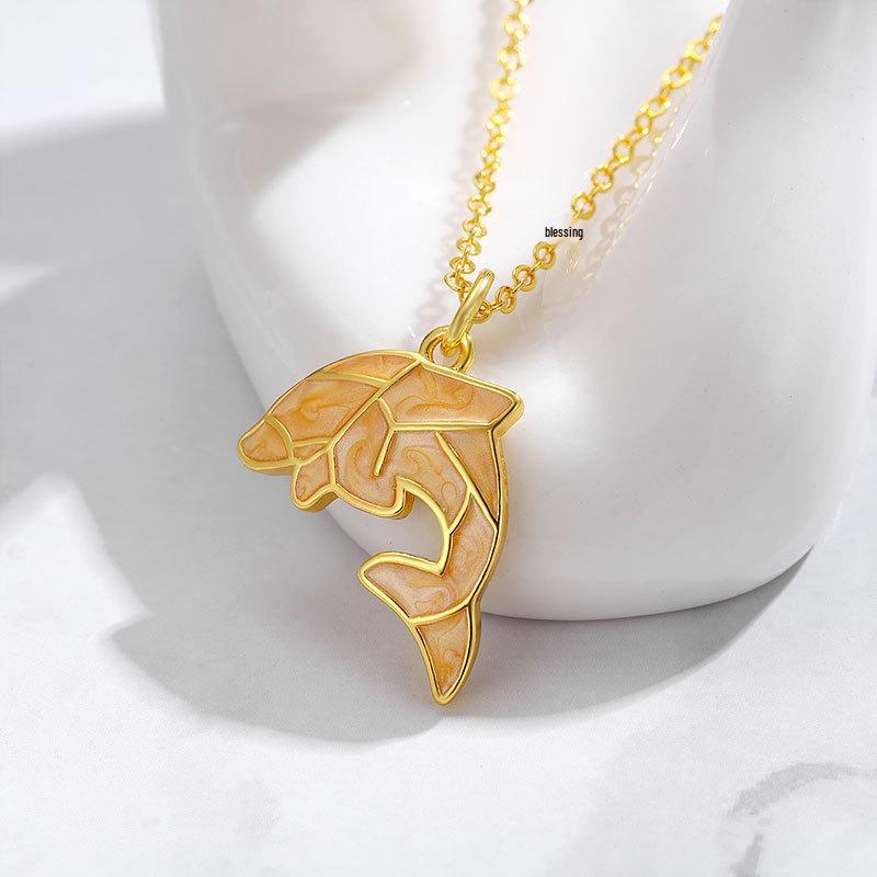 Island Series Dolphin Necklace: Elegant, Cute, and Stylish Clavicle Chain