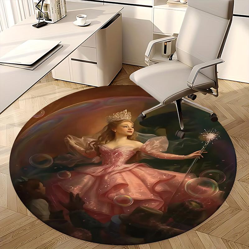 Fairy Tale Princess,Sparkling Wand Chair mat Round Rug Office carpet, Non slip, Suitable for Living Rooms, Bedrooms,Decor1205891a
