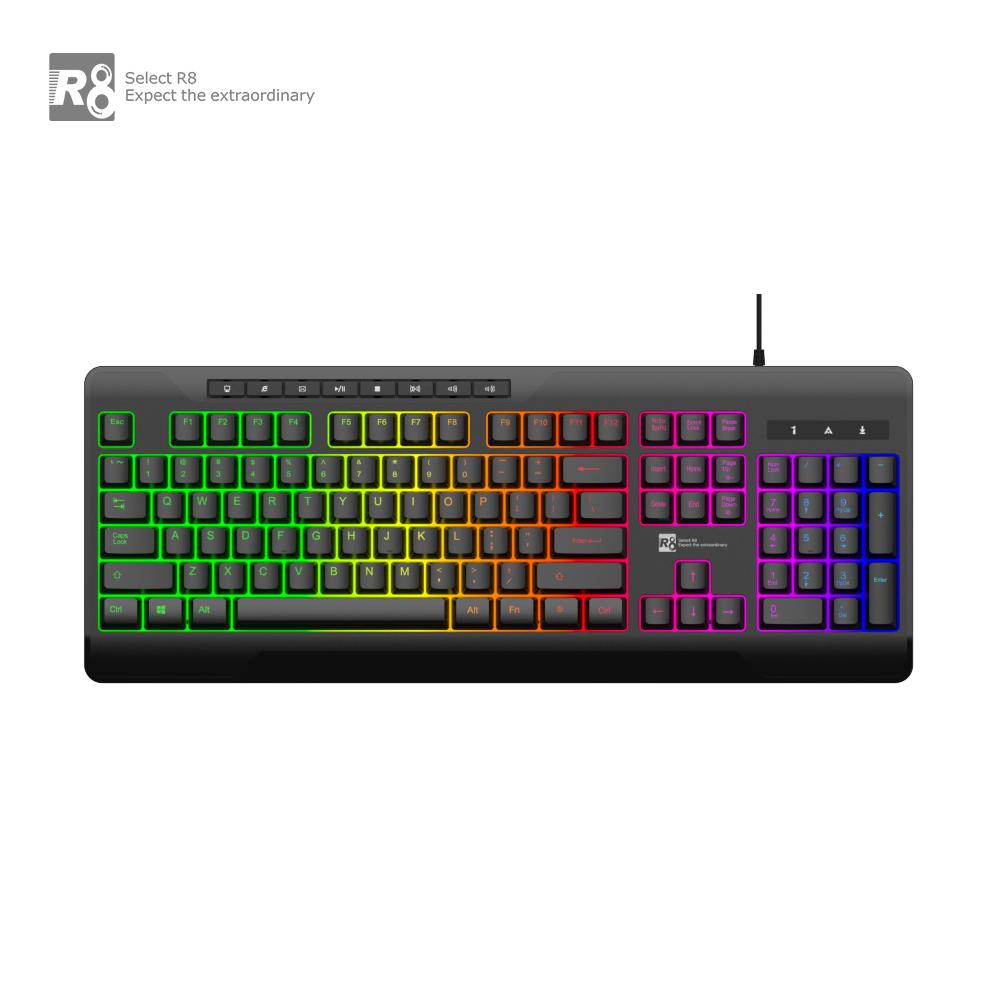 104 Keys Gaming Keyboard Wired Keyboard With RGB LED Back Light Middle Size Keyboard for PC Gamer