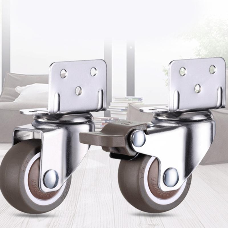 4 шт. Мебельные колесики Мягкие резиновые поворотные колеса Тихие роликовые колеса для тележки Детская кроватка Колеса кровати Бытовые