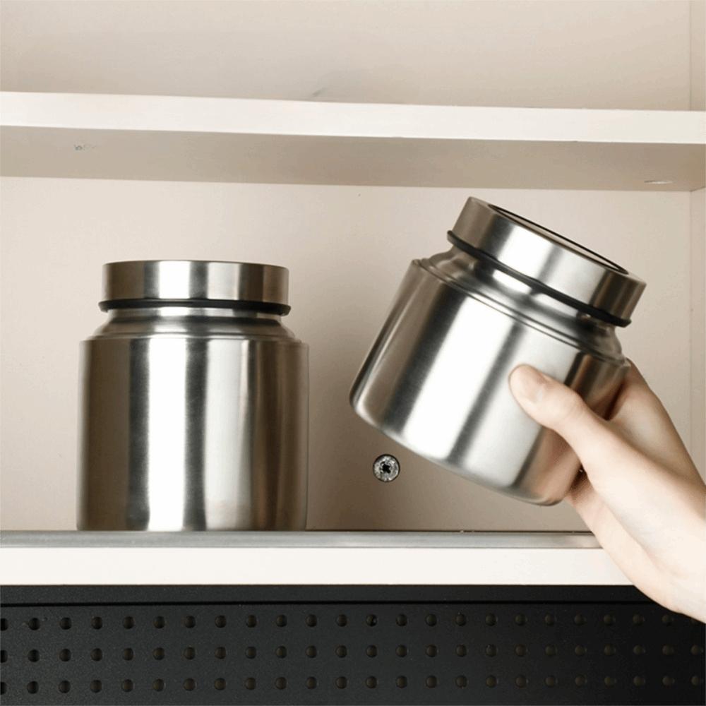 Moisture-Proof Stainless Steel Tea Canister Airtight Tea Storage Jar Sugar