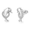 Cute Dolphin Stud Earrings for Women Kawaii Gold Heart Cubic Zirconia Cartilage Ear Accessories Jewelry Gifts E424