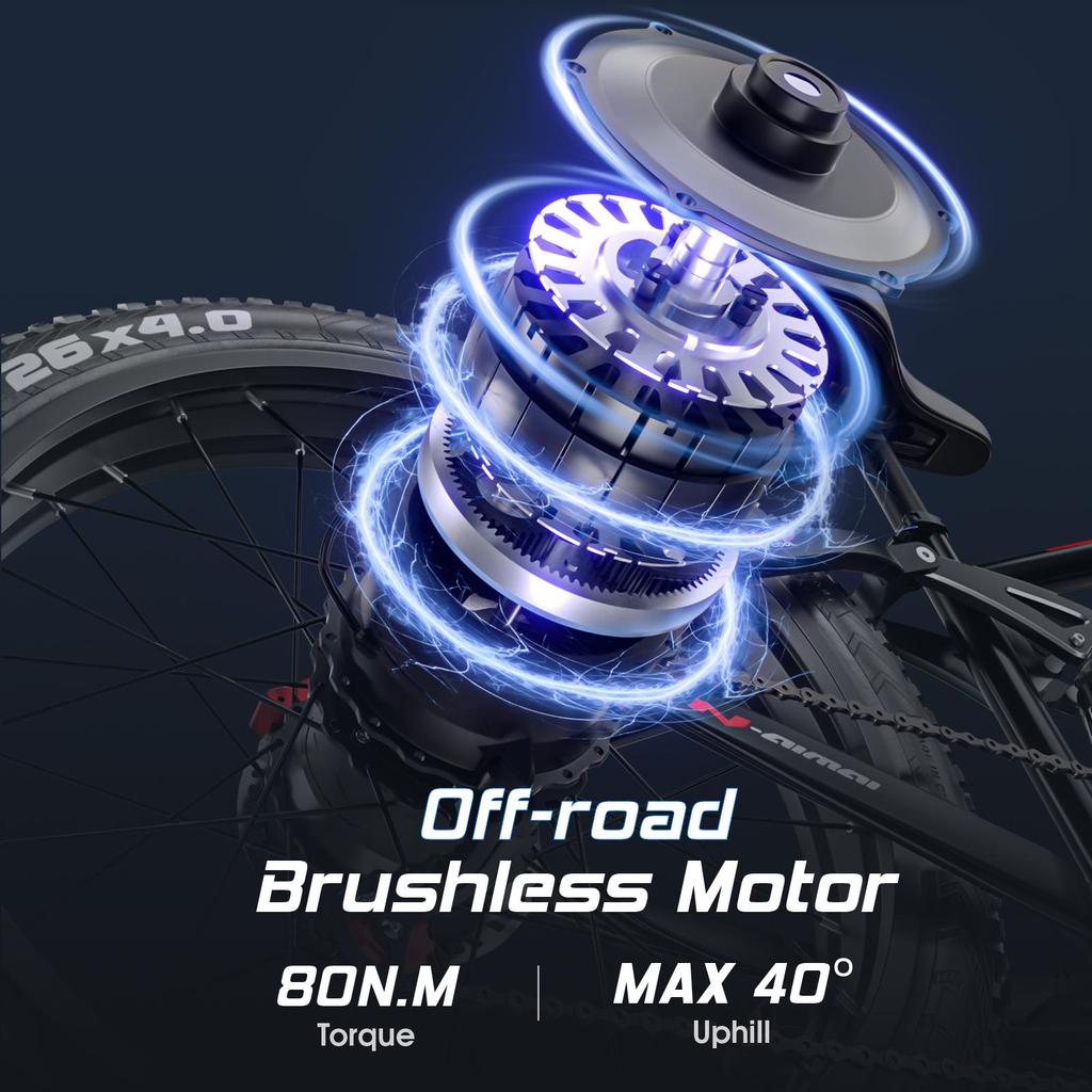 TIFGALOP 26-inch Electric Bike, 1000W Motor, Removable 48V22Ah Lithium Battery, 45-90 Km Range, Dual Shock Absorbers, Unisex