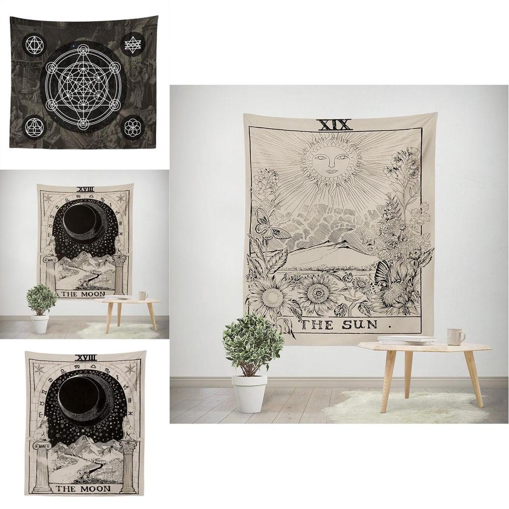 Wall Amkun Tarot Tapestry The Moon Star And Sun Medieval Divination Europe