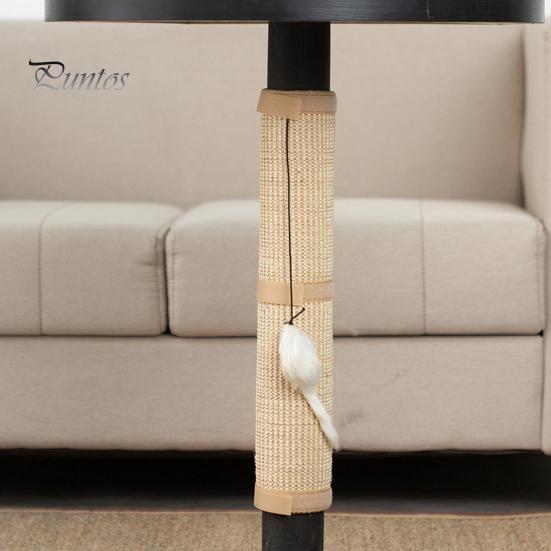 Когтеточка для кошек с игрушкой-мышкой, натуральный сизаль, пилка для ногтей для кошек, когтеточка, защищает ножки мебели, легко устанавливается на ножку стола