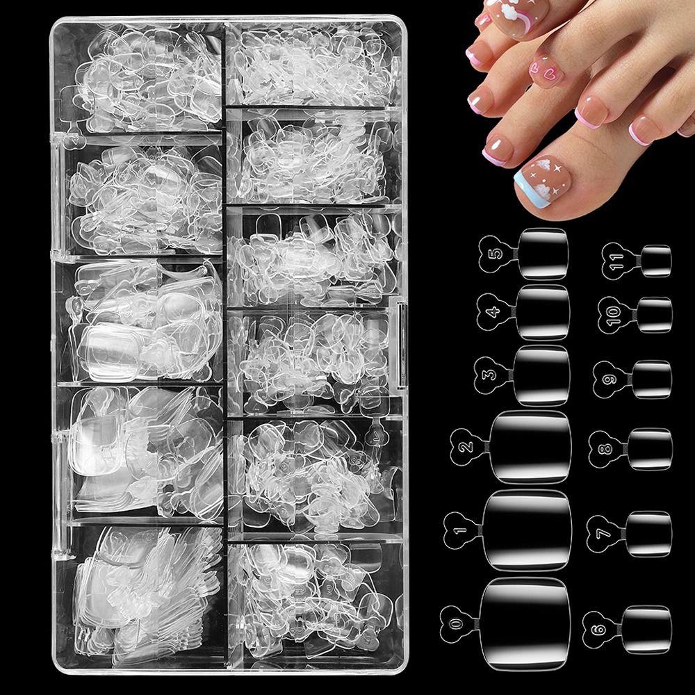 Полное покрытие накладных ногтей на ногах Мягкие накладные ногти Гелевые ногти для наращивания Накладные ногти на ногах Дома своими руками