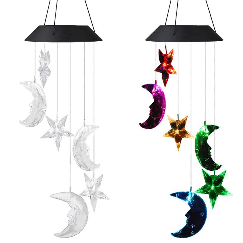 Solar Lights Outdoor Butterfly Dragonfly Hummingbird Wind Chimes Color Changing Waterproof Solar Powered Led Wind String Lights Hanging Lights