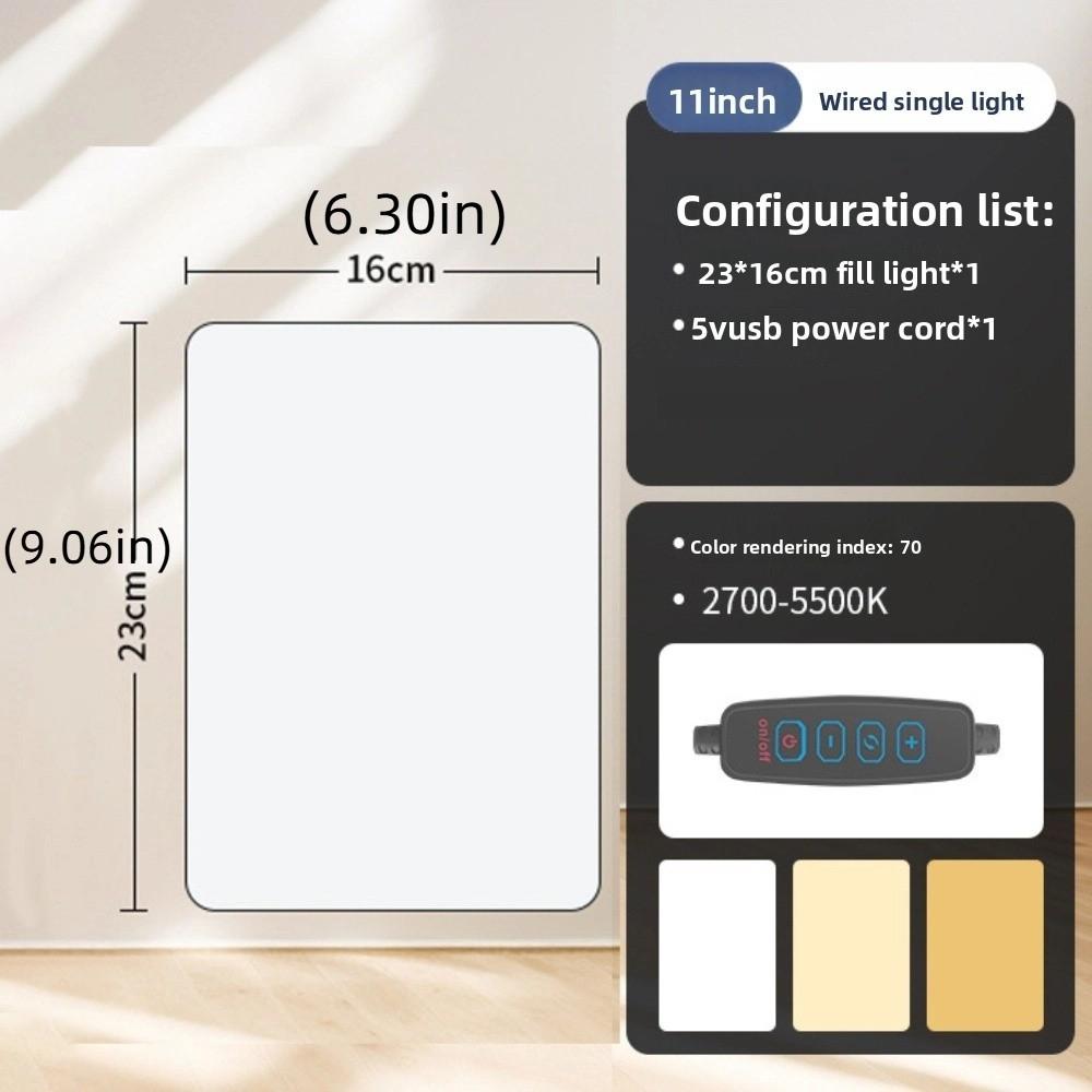 Полноэкранный заполняющий свет для фотографии 11 дюймов Светодиодный свет для фотографии Светодиодная панель для видео Светодиодный видеосвет