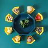 360 °rotating nine grid vegetable hotpot platter, 2-layer plastic automatic drainage, detachable fruit and nut kitchen supplies