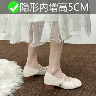 Туфли-лодочки на низком каблуке с квадратным носком, новые туфли Мэри Джейн, женская уличная обувь, небольшая внутренняя высота 6 см, туфли для бабушки