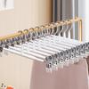 8Pcs Trouser Hangers Adjustable Non-Slip Space Saving with Rubber Coating Strong Chrome Clothes Hangers