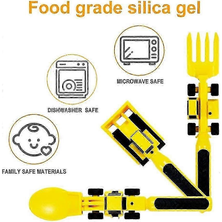 26-27 3 Piece Kids Cutlery Set Architecture Theme Kids Cutlery Car Tableware Set