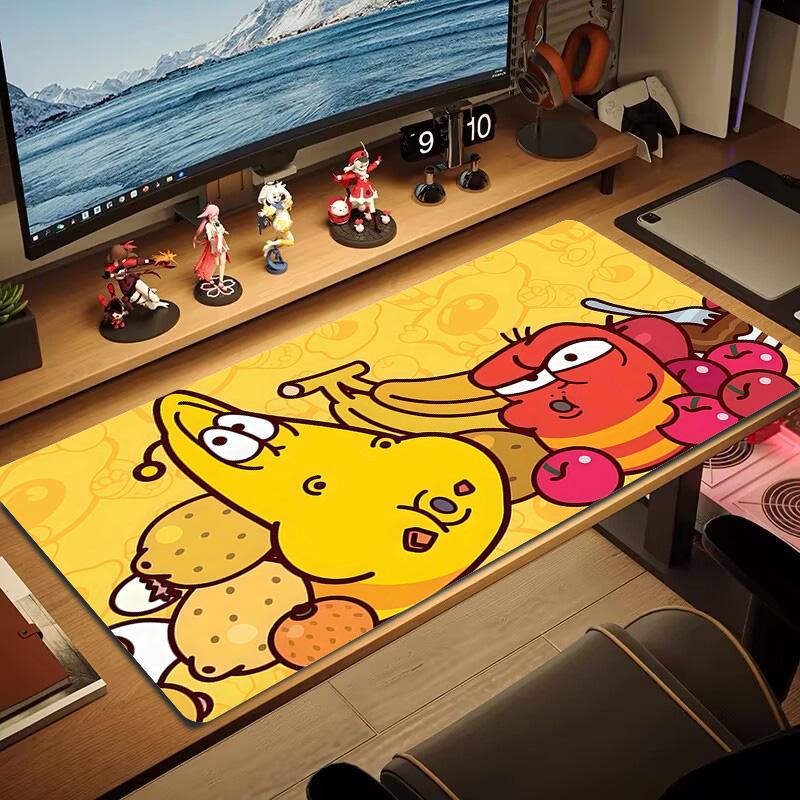 Larva Print Cushion Non-slip Laptop Tablet Big Mousepad XXL Mat Mini PC Playmat With Lock edge