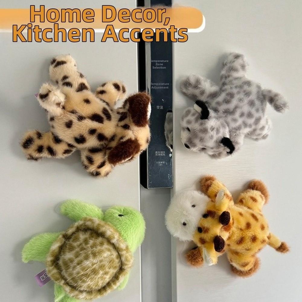 Tiger Magnetic Refrigerator Sticker Doll Zebra Toy Cat Lying Doll  Home Decor