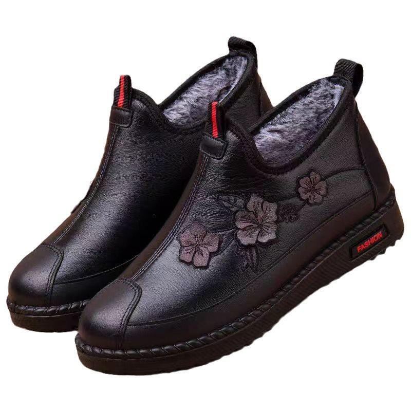 Женская зимняя бархатная нескользящая теплая обувь для пожилых людей