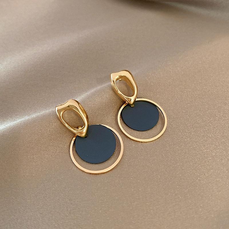 Новые цветные серьги-подвески для женщин, круглые металлические с кристаллами, милые свадебные, для вечеринки, модные ювелирные изделия, подарок