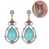 Vintage Women Water Drop Faux Turquoise Dangle Ear Stud Earrings Jewelry Gift