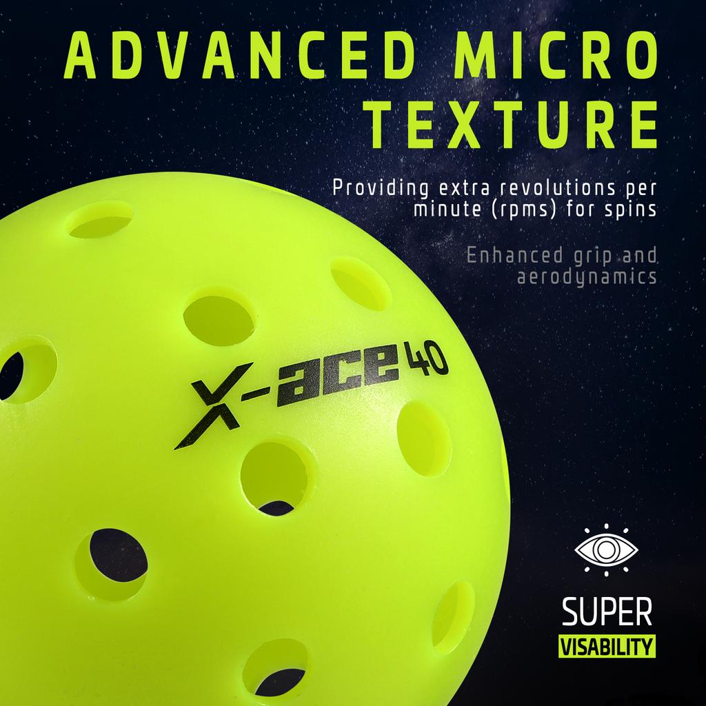 Мячи для пиклбола AMASPORT X-ACE40 Профессиональные Официальные Мячи для Пиклбола с Высоким Отскоком и Высокой Видимостью для Игр на Открытом Воздухе