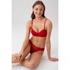 Woman Red 4561 Milan Push Up Filled Lace Dowry Bra And Pantyh