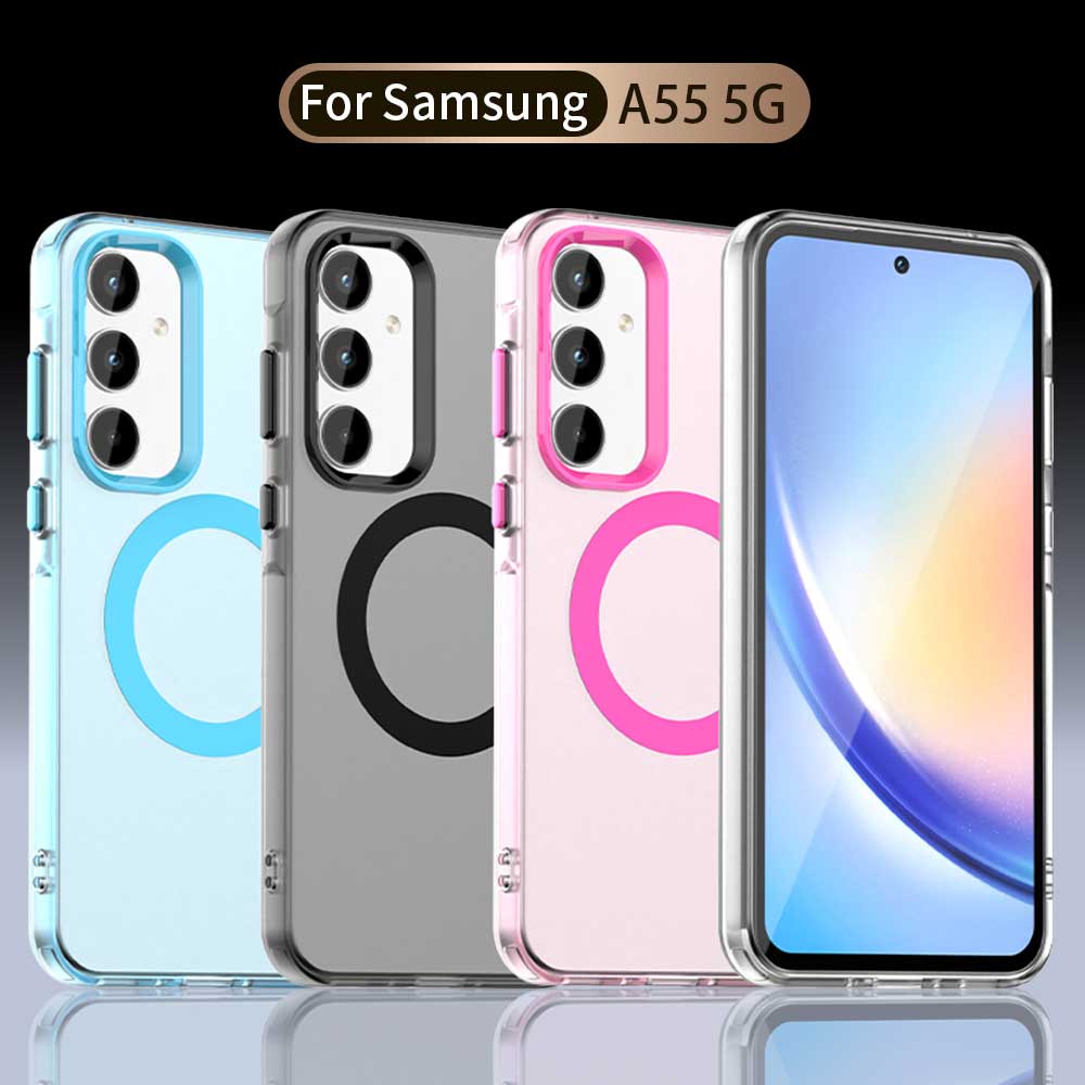 Матовый чехол Magsafe для телефона Samsung Galaxy A55 A35 A25 A15 5G Защитный чехол Магнитная беспроводная зарядка Ударопрочная задняя крышка