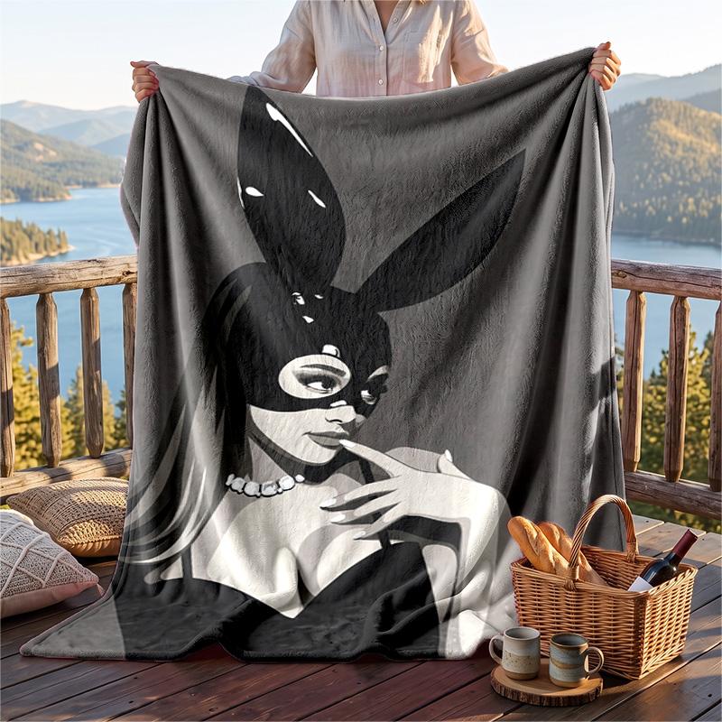 Warm Flannel Throw Blanket,Ariana Grande Lightweight Cozy Blanket For Bed Sofa And Daily Use