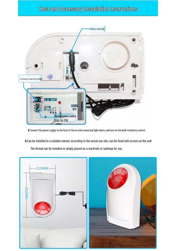 Elderly Emergency Wireless Sound & Light Alarm for Accessible Public Toilets
