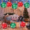 Yousheng Snowflake Paper Lantern Red Green Christmas Hanging Round Lantern Decoration for Indoor Outdoor Decor Holiday Party Supplies