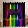 Modern 3D Gamer Curtains for Living Room, Gaming Video Games, Window Drapes, Bedroom Decor, Bedroom, Kids, Boys, Teens