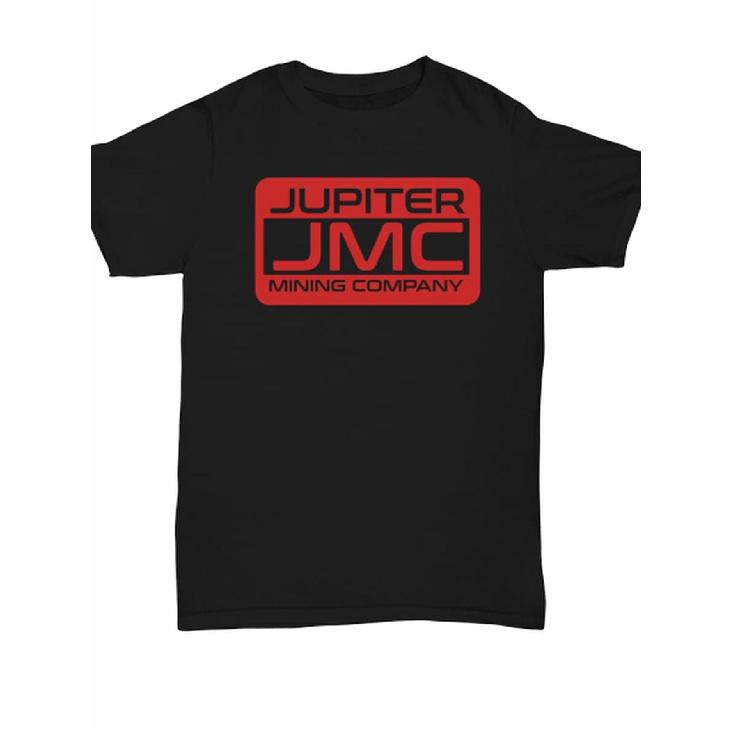 JMC Shirt - Jupiter Mining Company Tee with Red Dwarf & Mountain Logo Retro TV Show, Round Neck T-Shirt Suitable for, Casual Wear for Themed Events &