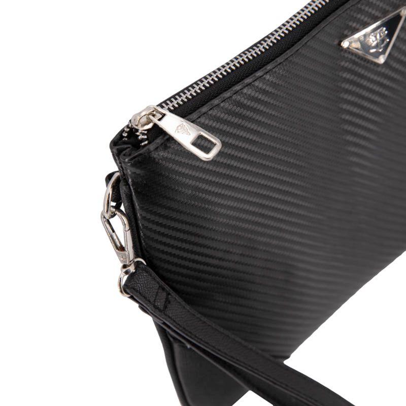 BILL TORNADE Men's Carbon Textured Wristlet 30x20x2cm