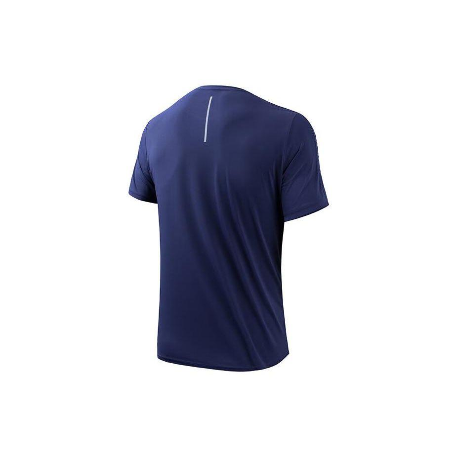 Anta Футболка Running Series Solid Color Ice Skin с коротким рукавом для мужчин, топы Chaos-Blue 152335108-1