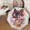 1pcs FlowerCat Cartoon Cat Bouquet Umbrella Auto Open Close Compact UV Protection  Sunproof Portable Folding Lightweight