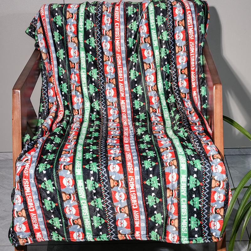 Рождественский плед Олень Снежинка Фланелевый Принт Накидка на диван Декоративное покрывало Плед для сна