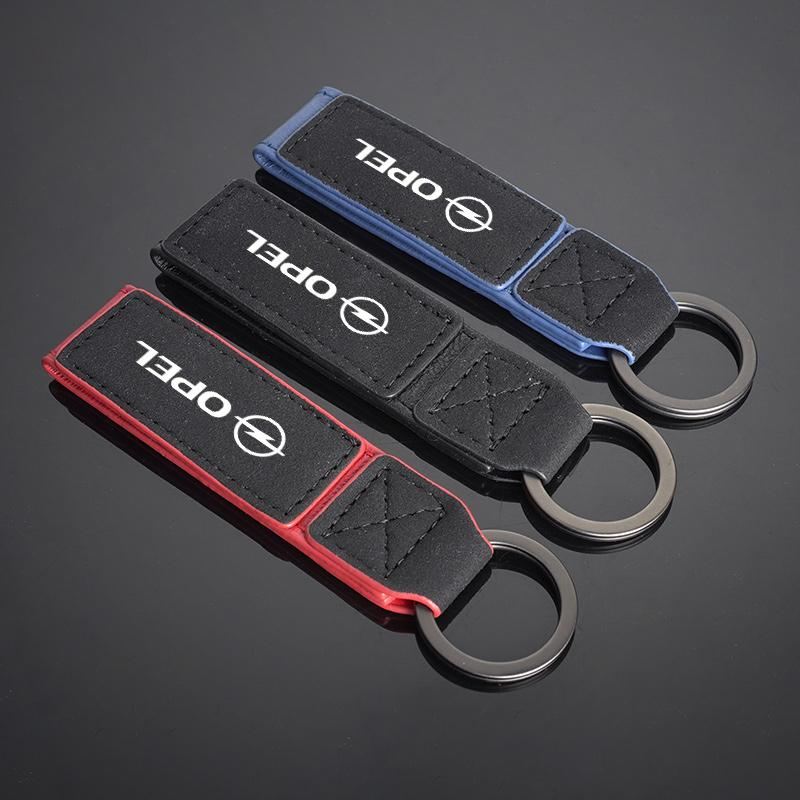 Suede Leather Keychain 360 Degree Rotating Horseshoe Buckle Rings For Opel Astra G H J K F Corsa D Zafira B Insignia Mokka Regal