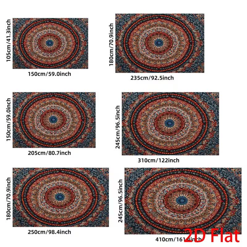 2D Художественный Винтажный Восточный Гобелен для Boho Контент-Креативности и Домашнего Декора