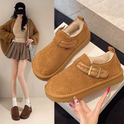 [Fanfuna] Ретро хлопковые туфли на плоской подошве для женской коллекции осень-зима 2025, новые бархатные утепленные теплые и износостойкие хлопковые туфли на мягкой подошве