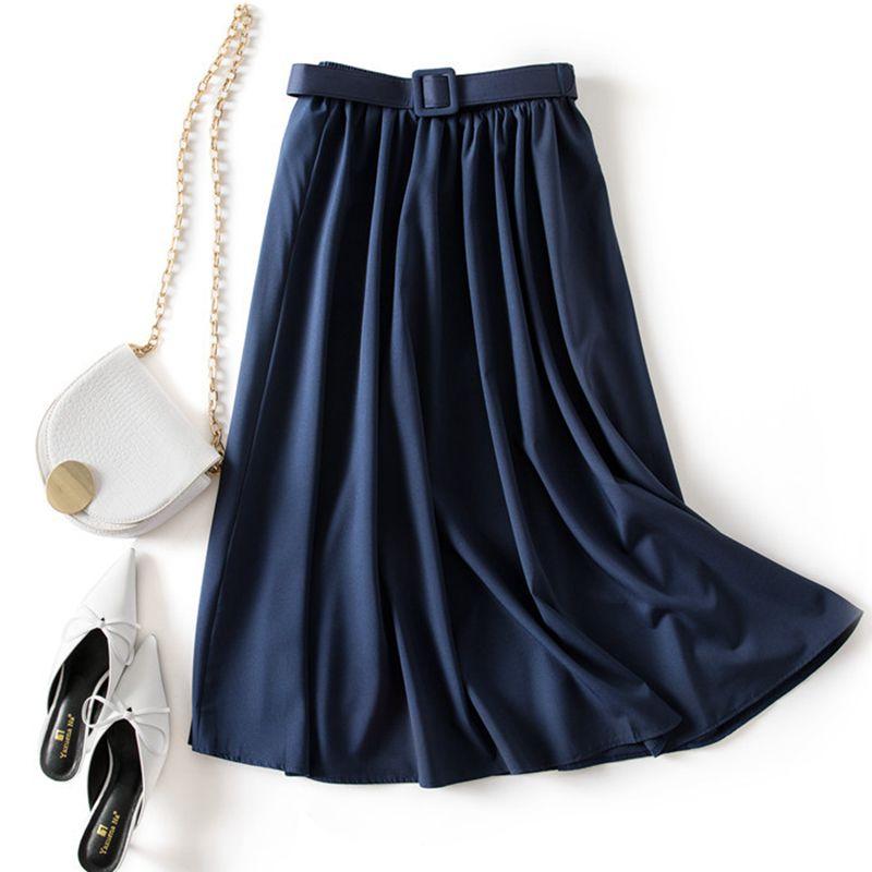 Весенние женские длинные плиссированные юбки макси-тюлевая юбка ШИКАРНАЯ стильная юбка-миди с высокой талией эластичная повседневная вечерняя юбка