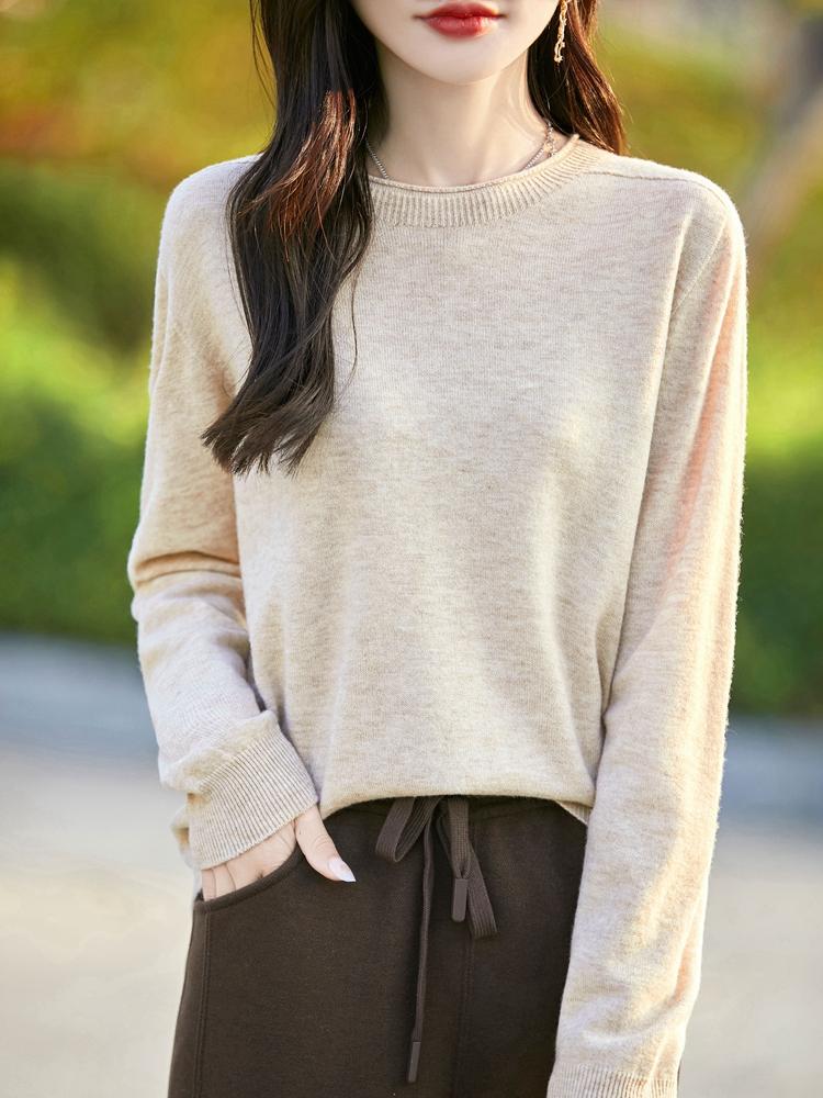 Женский кашемировый свитер Qinghe Cashmere 50% шелк 50% шерсть Осень и зима Кашемировый пуловер Мягкий и теплый