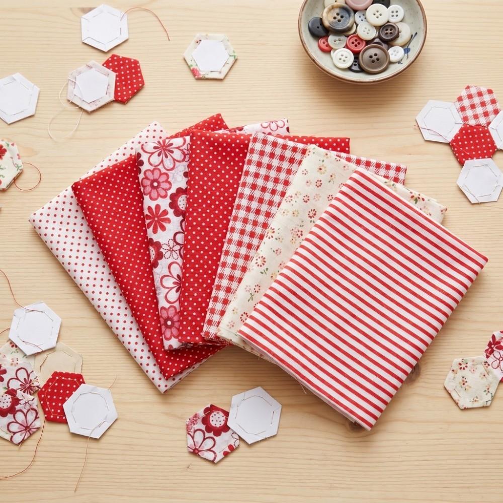 7Pcs Pure cotton material Patchwork Fabric 7 pieces per set Pre-cut Cloth Quilt sewing making