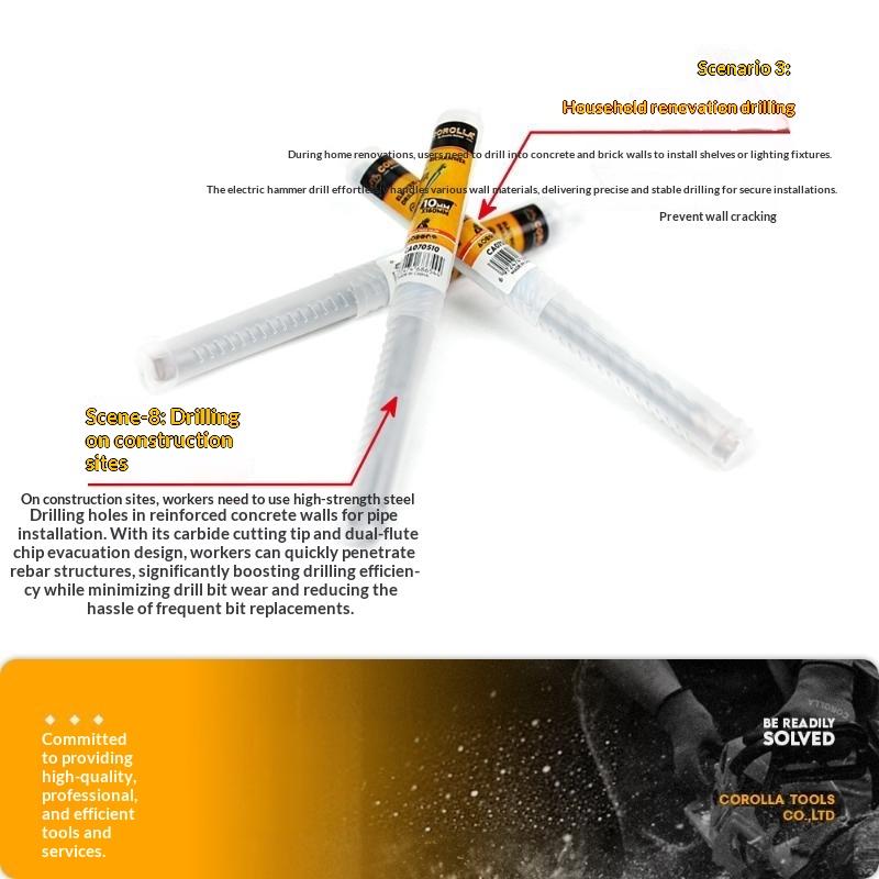 1 шт. Бетонный бур SDS Plus с крестообразной режущей головкой, двойной шнек, молотковый, 160 мм, для стены, кирпича, блока, электрического молотка, кладочный бур