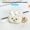 Headphone Cushion Embroidered Full Coverage Protection Plush Bluetooth-compatible Earbuds Cover for AirPods Pro