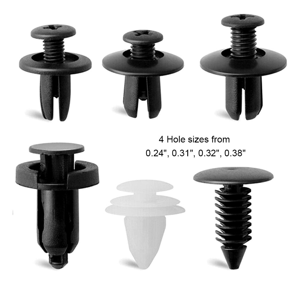 100Pcs 6 Size Auto Fastener Clips Vehicle Retainer Rivet Door Panel Fender Liner Bumper Fender Trim Plastic Mixed Car Clips
