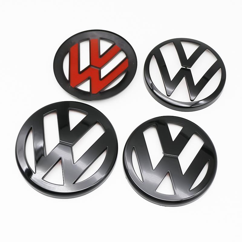 2pcs ABS Car Front Grill Emblem Rear Trunk Badge Logo For Volkswagen VW Golf 4 5 6 7 7.5 8 Scirocco Premium Pro Plus Extra 2TUG