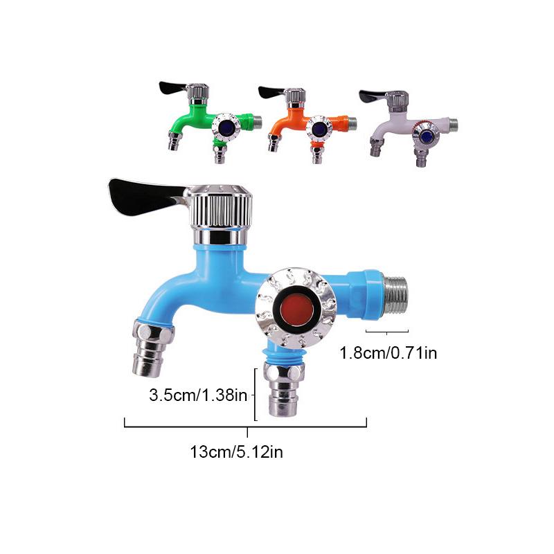 Двойной контроль двойной выпускной водопроводный кран 1/2" универсальный интерфейс пластиковый кран для домашнего шланга ванной комнаты орошение быстроразъемное соединение