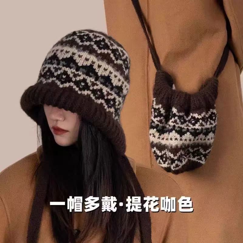 Winter cold hat Rafa hat Warm hat Knitted wool hat Bag hat Stacking hat