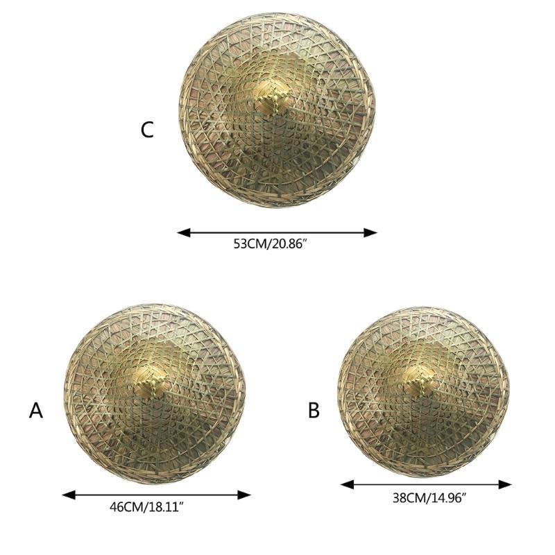 Бамбуковая шляпа Азиатская шляпа Китайская шляпа Коническая шляпа Шляпы рисоводов Ручной работы Взрослая Дорожная Соломенная шляпа Кули